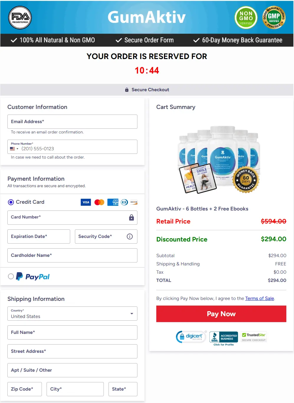 GumAktiv Order Form